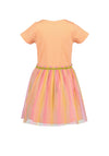 Blue Seven Mini Girl Unicorn Tulle Short Sleeve Dress, Orange