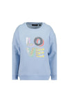 Blue Seven Mini Girl Love Long Sleeve Sweater, Blue