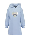 Blue Seven Mini Girl Heart Hooded Sweater Dress, Blue