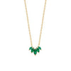 Burren Jewellery Five Points to Love Necklace, Gold & Emerald