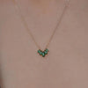 Burren Jewellery Five Points to Love Necklace, Gold & Emerald