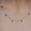 Burren Jewellery Getting Closer Necklace, Gold & Emerald