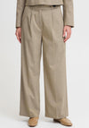 b.young Pinstripe Wide Leg Trousers, Brown