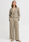 b.young Pinstripe Wide Leg Trousers, Brown