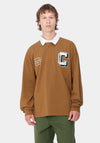 Carhartt WIP Brown Ducks Rugby Polo Shirt, Brown