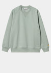 Carhartt Chase Crew Neck Sweatshirt, Glassy Teal