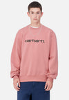 Carhartt WIP Logo Sweatshirt, Dusty Rose Pink