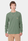 Carhartt WIP Pocket Crew Neck Long Sleeve T-Shirt, Duck Green