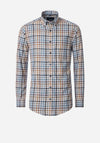 Casa Moda Gingham Shirt, Blue & Brown Multi