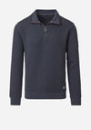 Casa Moda Textured Detail Quarter Zip Sweatshirt, Navy