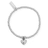 ChloBo Children’s Cute Charm Puffed Heart Bracelet, Silver