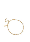 ChloBo Dainty Mini Disc Pumpkin Ankle Bracelet, Silver & Gold