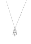 ChloBo Delicate Cube Chain Dream Catcher Necklace, Silver