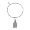 ChloBo Mini Disc Tassel Bracelet, Silver