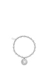 ChloBo Mini Small Ball Midnight Bracelet, Silver