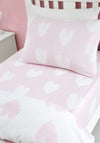 Catherine Lansfield Brushed Heart Fitted Sheet, Pink