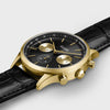 Cluse Anthéor Multifunction Leather Strap Watch, Black & Gold