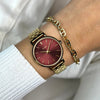 Cluse Boho Chic Petite Watch, Gold & Dark Cherry