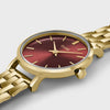 Cluse Boho Chic Petite Watch, Gold & Dark Cherry