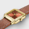 Cluse Gracieuse Petite Leather Double Strap Watch, Gold & Brown