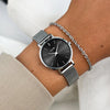 Cluse Ladies Boho Chic Watch & Bracelet Giftbox, Silver