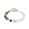 Coeur De Lion GeoCube Precious Fusion Pearls Bracelet, Gold & Black