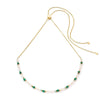 Coeur de Lion Harmony Freshwater Pearl & Malachite Necklace, Gold