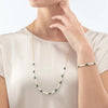 Coeur de Lion Harmony Freshwater Pearl & Malachite Necklace, Gold