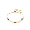 Coeur De Lion Harmony Freshwater Pearls & Malachite Bracelet, Gold & Green