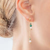 Coeur de Lion Harmony Freshwater Pearls & Malachite Earrings, Gold & Green