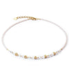 Coeur de Lion Mini Cubes Necklace, Gold & White