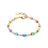 Coeur De Lion Mini Cubes & Pearls Mix Bracelet, Gold Multi