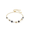 Coeur De Lion Mysterious Cubes & Pearls Bracelet, Gold & Black