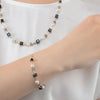 Coeur De Lion Mysterious Cubes & Pearls Bracelet, Gold & Black