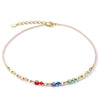 Coeur de Lion Princess Shape Necklace, Gold & Dopamine