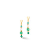 Coeur de Lion Square Stripes Earrings, Gold & Green