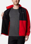 Columbia Men’s Sage Peak Full Zip Fleece, Red & Black