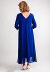 Cassandra Sue Diamante Trim Chiffon Dress, Royal Blue