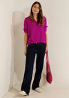 Cecil Half Button Viscose Blouse, Cool Pink