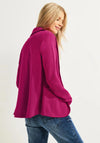 Cecil Lapel Collar Open Blazer, Cool Pink