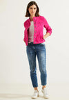 Cecil Round Collar Denim Jacket, Cool Pink