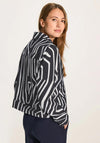 Cecil Geo Print Short Jacket, Navy & White