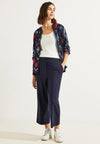 Cecil Bold Multi Print Jersey Bomber Jacket, Navy Multi