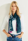 Cecil Spotty Floral Outline Scarf, Pink & Teal