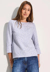 Cecil Jacquard Pattern Sweater, White & Purple