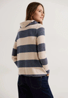 Cecil Text Print Striped Jumper, Night Sky Blue