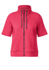 Cecil Short Sleeve Zipped Sweatshirt, Strawberry Red