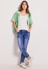 Cecil Short Sleeve Zipped Sweatshirt, Sage Green