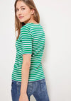 CECIL Round Neck Stripe T-Shirt, Fresh Green