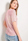 CECIL Round Neck Stripe T-Shirt, Soft Pink